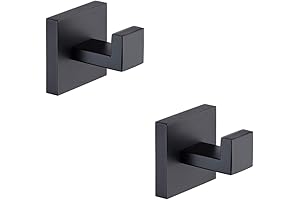 Matte Black Bath Towel Hooks & Robe Hook