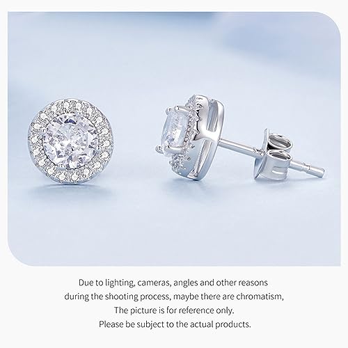 Boucles d'oreilles en Argent Sterling 925 avec pierre de naissance solitaire