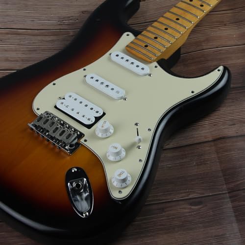 Plaque Strat FLEOR Alnico 5 SSH kit de micros humbucker crème de qualité - 5