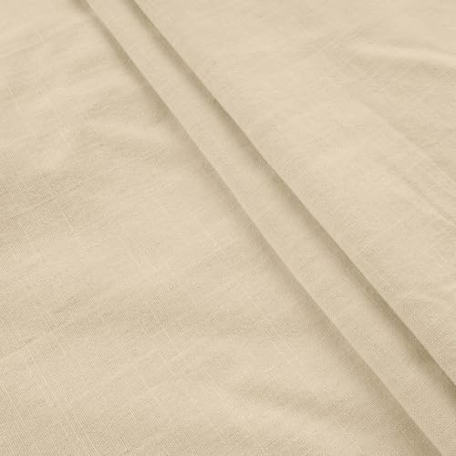 Men Cotton Linen Shirt 1/4 Button Laple Long Sleeve Henley Shirt Summer Casual Fashion Loose Breathable Beach Blosue3