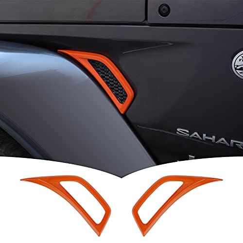 Voodonala Wheel Eyebrow Side Air Conditioning Vent Decoration Cover Trim for Jeep Wrangler JL JLU Gladiator JT 2018-2021(2pcs/Set,Orange)