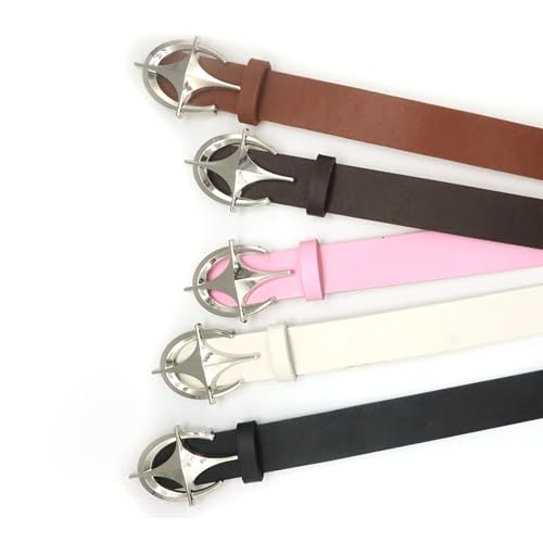 Star Buckle Belt Aesthetic PU Belt Waistband Fashion Skinny Belt For Pants Jeans Elegant Adult 2000s Waiststrap4