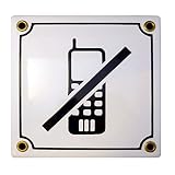 Plaque de porte Téléphone Portable Interdit 12x12 cm Plaque emaillée | signalétique pictogramme