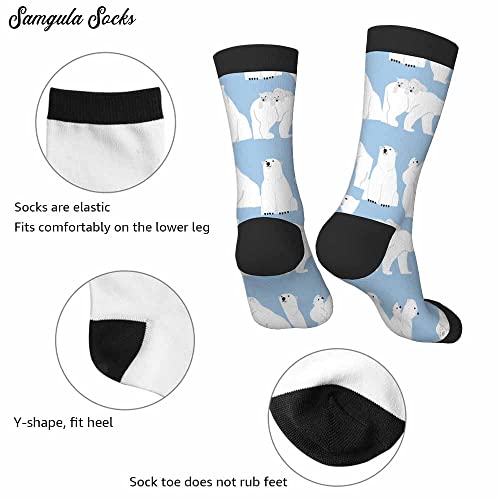 Image of Red Striped Crew Socks for Woman Size 6-8 Christmas Tree Moose Snowflake Dots Lines Girls Socks