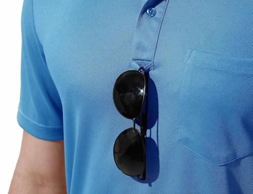 Image of Rdruko Men's Polo Shirts Short Sleeve Quick Dry Outdoor Golf Sports Shirts with Pocket