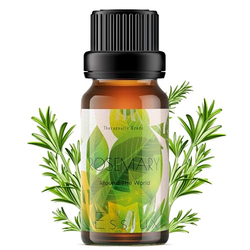 Image of Esslux Rosemary Essential Oil for Hair Growth - 100% Natural Pure Rosemary Oil for Hair, Scalp & Roots | Rosmarinus Officinalis Hair Serum | Essential Oil for Hair Regrowth & Nourishment, 15ml