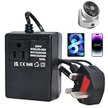 Nzkeuf 200W Step-Down Power Supply voltage converter, Step Down Transformer 220V/240V to 110V/120V, US to UK Voltage Converter, Travel Power Adapter for Home, Hotel, WiFi, POS and Power Bank