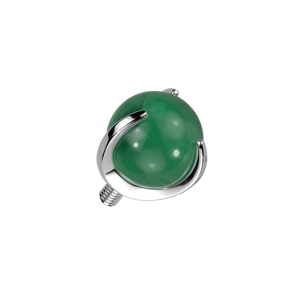 Paula & Fritz® Aufsatz-Dermal Anchor Natur-Stein Titan G 23 viele Farben und Stärken Set Haut-Anker Skin Diver Implantat Bodypiercing Ersatz-Kugel