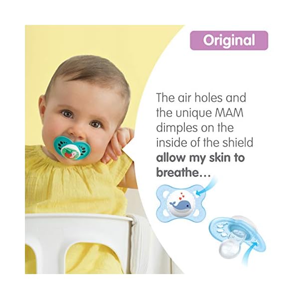 MAM Style 0+ Monate (2 Stück), Baby Schnuller mit selbststerilisierender Reisehülle, Neugeborene Essentials, Blau, I… – Bild 5