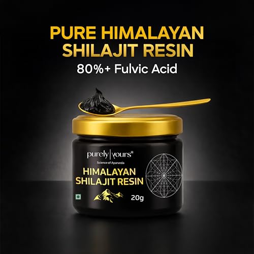 Image of Purely Yours Himalayan Shilajit Resin for Men, 100% Ayurvedic, 80%+ Fulvic Acid - 20g
