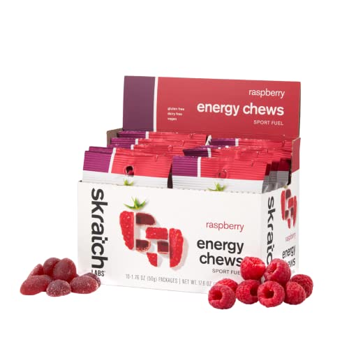 image for SKRATCH LABS Sport Energy Chews, Raspberry (10 pack) - Developed for A