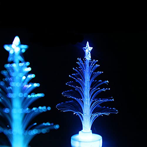 Usb Power Muti-Colour Desk Glowing Fiber Optic Led Christmas Tree Led Light Glowing Lights For 5 Inch Mini 7 Colors With Top Star Light Christmas Xmas Holiday Decoration #TOP5