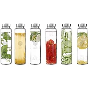Croco Glass Food Grade Water Bottle – 750 ML (Pack of 6) (Free Neel’s Clean Hand Sanitize 100ml) – Transparent