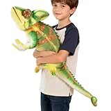 FIAEUGZKM 31.5' Realistic Chameleon Stuffed Animal, Large Chameleon Lizard Plush Toy Cuddly Iguana Reptile Animal, Birthday Gift Decoration Plushy for Boys Kids Teens Adults (Green, 80cm/2.62ft)