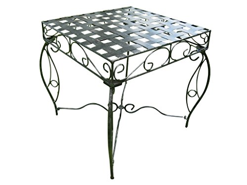 Iron Side Table - Lattice (Black Pewter) (22