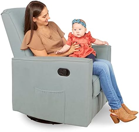 Evolur Raleigh Rocker in Light Blue Nursery Gliders/Recliners, Wood, Pack of 1
