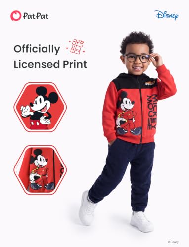 Disney Mickey Mouse Boy Zipper Hoodie Girl Graphic Sweatshirt Kid Cloth Fall Jacket Winter Cardigan Top Red 6-7 Years - image 4