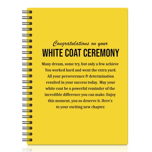 Carnet à spirales jaune Congratulations On Your White Coat Ceremony pour diplômé