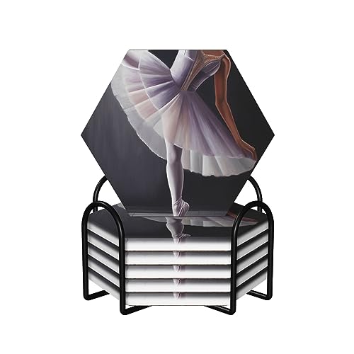 Dessous de verre avec support imprimé danseuse de ballet idéal cadeau