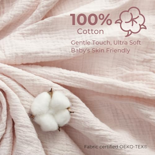 Image of Momcozy Loveys for Babies with Cotton - Soft Security Blanket for Boy or Girl for Self-Soothing On-The-Go-Portable & Anti-Drop Design - Newborn Gift，Must Have（Light Pink 14 inch）