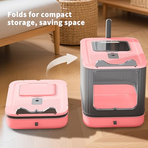 Arenero para gatos con diseño silueta de gato, rosa miniatura 6