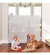 Retractable Baby Gates Extra Wide - 55" Wide x 38" Tall Dog Gates for Stairs & Doorways | Indoor/...