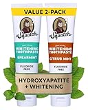 Dr. Squatch Hydroxyapatite Toothpaste Whitening - Natural, Fluoride-Free Toothpaste - Enamel Support - Day & Night Set - Citrus Mint & Spearmint, (4.7 oz, 2-Pack)