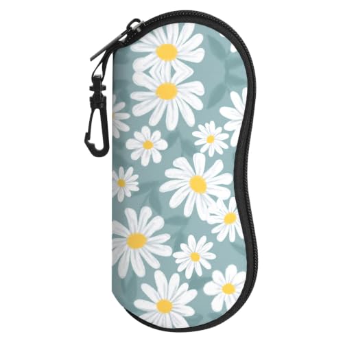 Image of Sunglasses Soft Case, Cute Ultra Light Portable Neoprene Zipper Eyeglass Glasses Case with Belt Clip for Men Women