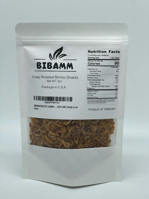 Miniatura 1 de BIBAMM Camarón tostado de 3 onzas, 100% natural, camarones secos, aperitivo de mariscos secos, bolsa resellable, sin OMG, listo para comer