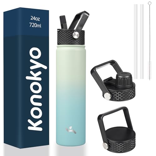 Image of Konokyo 24 oz Insulated Stainless Steel Water Bottle with Straw Lid