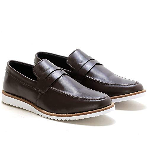 Sapato Casual Driver Masculino Confortável Macio Leve Social Marrom 40