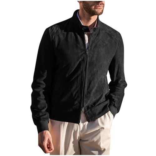 Chaqueta Deportiva Hombre,Casual Chaqueta Hombre Otoño Invierno Moda Color Sólido Deportivos Chaquetas de Béisbol Básico Versátil Cremallera Cazadora Hombre Ocio Chaqueta Hombre Entretiempo