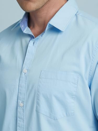 Image of Dennis Lingo Men Cotton Solid Slim Fit Casual Shirts