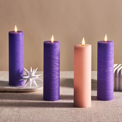 Abkshine Set of 4 LED Christmas Advent Candle Lights