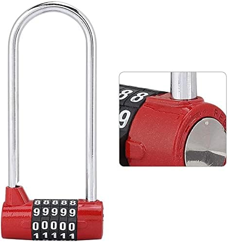 luggage locks,padlock, 5 Digit Dial Combination Password Code Lock, Extra Long, Suitable for Suitcases, Cabinets, Gym, Bicycle, Toolbox Combination Padlocks, Silver