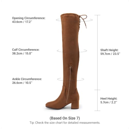 DREAM PAIRS Women's Over The Knee Thigh High Boots,Brown/Suede,8.5 - image 5