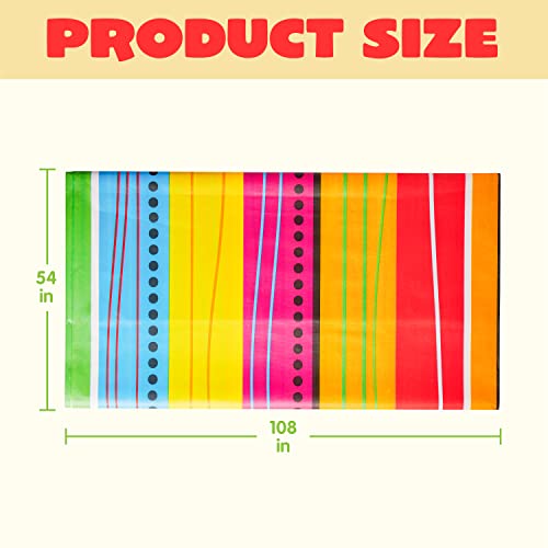Image of JOYIN 6 pcs Cinco De Mayo Printed Plastic Tablecover w /Multi Color Style (54 x 108 INCHES) for Fiesta, Taco Night, Birthday, and Mexican Themed Party (Pack of 2)