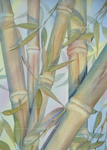 Ceramic Backsplash Tile Mural Floral Tropical Flower Kitchen/Bathroom - Bamboo