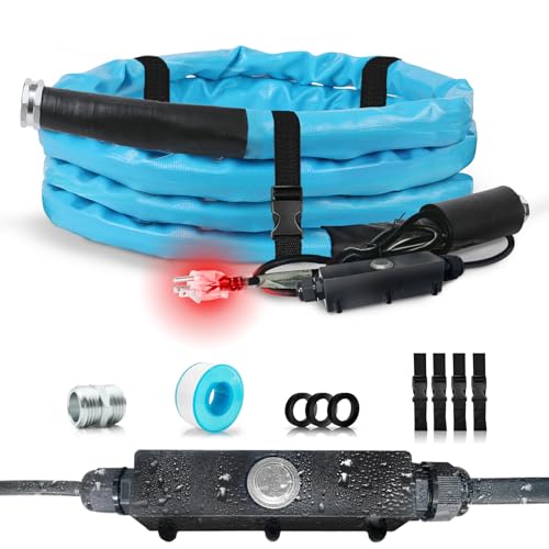 Cupohus Heated RV Water Hose 15FT x 5/8'ID - Freeze Proof to -45℉, Self-Regulating, Safe for Drinking Water - Prevents Frozen & Burst Pipes for Winter Camping, Easy Setup