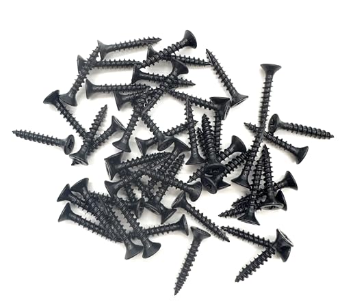 50 PCS Black Wood Screws (4mm x 25mm) Double Countersunk Multi Purpose Organic Woodscrews