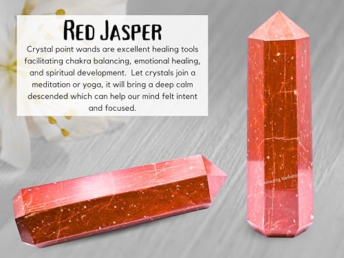 Image of Amazing Gemstone Large Red Jasper Crystal Towers ~ Natural Healing Crystal Point Obelisk for Reiki Healing and Crystal Grid (5.5 inch to 6 inch INCH)