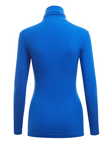 Image of Lock and Love Women's Turtleneck Top Lightweight Long Sleeve Slim Fit Pullover, Soft Rayon Stretch Layering Basic, S-3XL