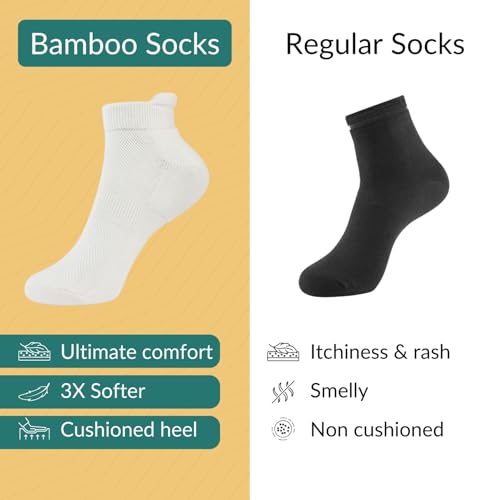 Image of SuperGeneriX Bamboo Socks for Men, Odor-Free & Soft Bamboo Socks, Cushioned & Breathable Socks, Durable Bamboo Socks