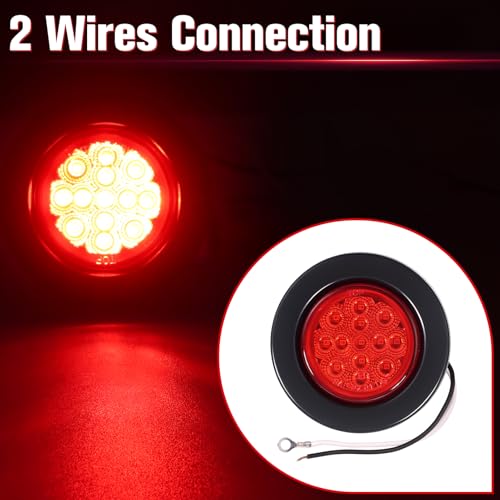 Image of 2.5 Inch 13 LED Side Marker Lights (Amber Len Amber Color) | Rubber Rings