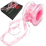 DIY ラッピング リボン オーガンジー サテン パール コンビネーション P