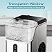 EUHOMY Nugget Ice Makers for Countertop with Ice Scoop & Basket, Self-Cleaning Sonic Pebble/Pellet Ice Maker Machine with 35lbs/24H Soft Ice for Home/Kitchen/Office, Stainless Steel, Silver