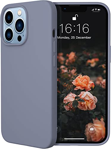 Image of DIZORO Microfiber Candy Case Compatible for iPhone 13 PRO 6.1 Inch Shockproof Slim Back Cover Liquid Silicone Case - Lavender Grey