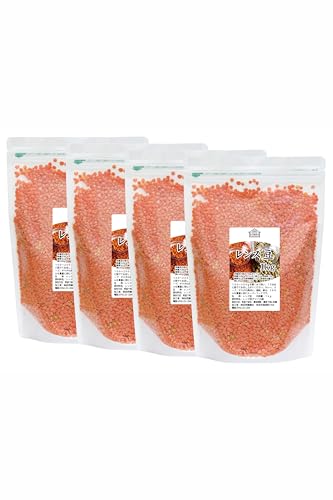 自然健康社 レンズ豆 オレンジ 1kg×4個 赤レンズ豆 レッド 乾燥