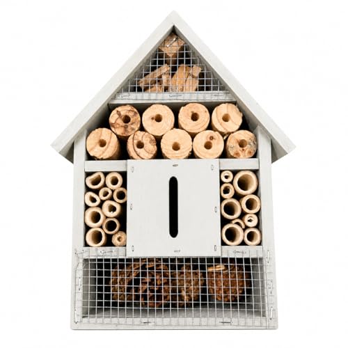 Insektenhotel - Farbe Mint 22x9x29 cm - Perfektes Bienen- und Schmetterlingshaus für Ihren Garten | Wetterfest, Kinderfreundlich & Ideal für Wildbienen und Marienkäfer
