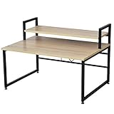 DORIS ドリス パソコンデスク ロータイプ ゲーミング 勉強机 学習机 リモートワーク PC 作業机 テレワーク 机 在宅 ローモニター台付き 収納 幅80cm オーク エルモサ 【13940】